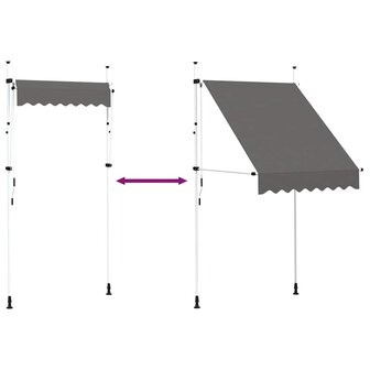 Luifel handmatig uittrekbaar 150 cm antraciet 6