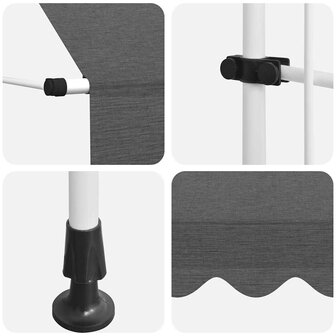 Luifel handmatig uittrekbaar 150 cm antraciet 7