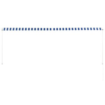 Luifel uittrekbaar 350x150 cm blauw en wit 4