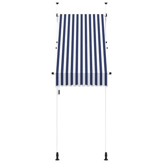 Luifel handmatig uittrekbaar 100 cm blauw en witte strepen 3