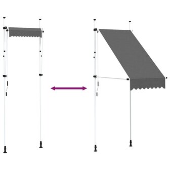 Luifel handmatig uittrekbaar 100 cm antraciet 8
