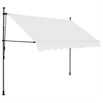 Luifel handmatig uitschuifbaar met LED 250 cm cr&egrave;mekleurig 2