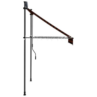 Luifel handmatig uitschuifbaar met LED 150 cm oranje en bruin 5