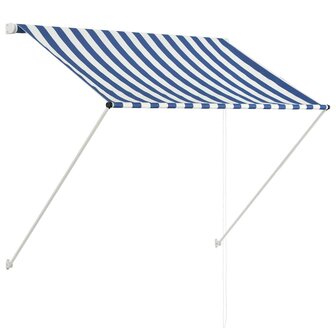 Luifel uittrekbaar 100x150 cm blauw en wit 2