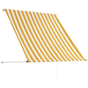 Luifel uittrekbaar 100x150 cm geel en wit 3