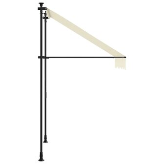 Luifel uittrekbaar 200x115 cm stof en staal cr&egrave;mekleurig 5