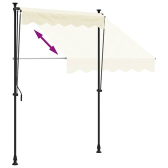 Luifel uittrekbaar 200x115 cm stof en staal cr&egrave;mekleurig 8