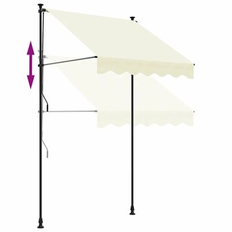 Luifel uittrekbaar 200x115 cm stof en staal cr&egrave;mekleurig 9