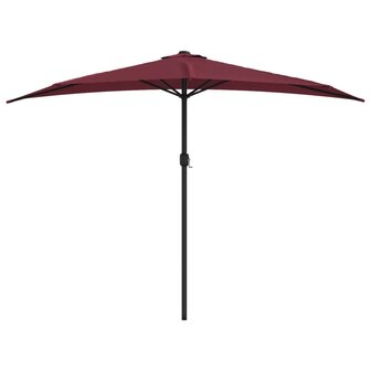 Balkonparasol half aluminium paal 300x155x223 cm bordeauxrood 3