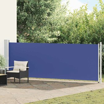 Tuinscherm uittrekbaar 140x600 cm blauw 1