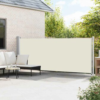Tuinscherm uittrekbaar 600x160 cm cr&egrave;me 3