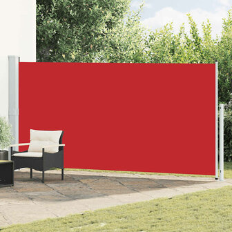 Tuinscherm uittrekbaar 180x500 cm rood 1