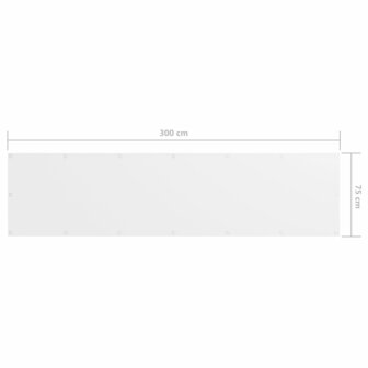 Balkonscherm 75x300 cm oxford stof wit 5