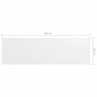 Balkonscherm 120x400 cm oxford stof wit 5