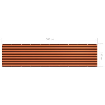 Balkonscherm 125x500 cm oxford stof oranje en bruin 5
