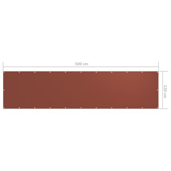 Balkonscherm 120x500 cm oxford stof terracotta 5
