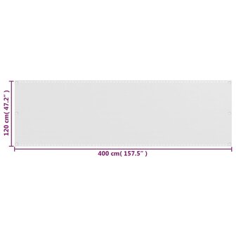 Balkonscherm 120x400 cm HDPE wit 5
