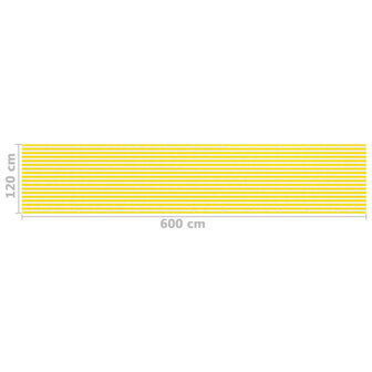 Balkonscherm 120x600 cm HDPE geel en wit 5
