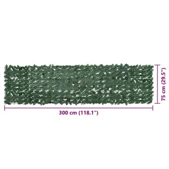 Balkonscherm met donkergroene bladeren 300x75 cm 7