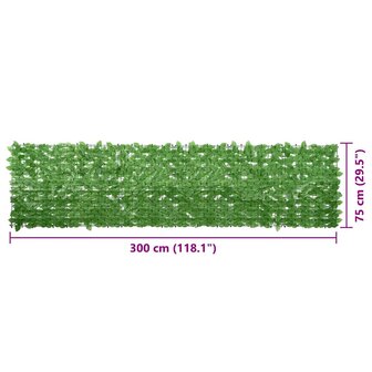 Balkonscherm met groene bladeren 300x75 cm 7