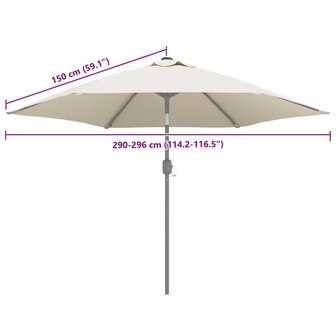 Vervangingsdoek voor parasol 300 cm wit 7