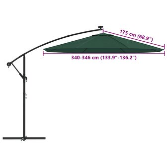 Vervangingsdoek voor zweefparasol 350 cm groen 8