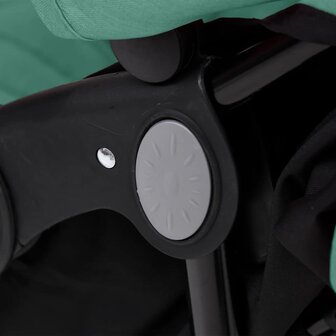 Tweeling kinderwagen staal groen 10