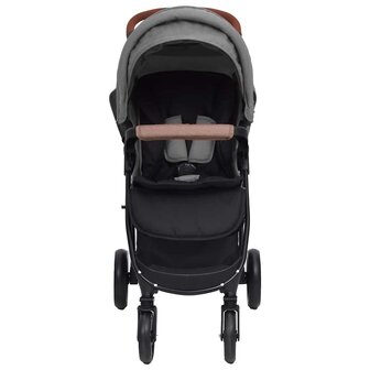 Kinderwagen 3-in-1 staal lichtgrijs 4