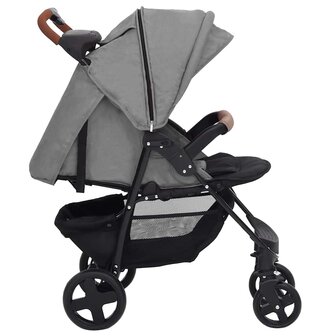 Kinderwagen 3-in-1 staal lichtgrijs 5