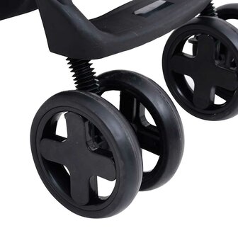 Kinderwagen 3-in-1 staal lichtgrijs en zwart 8