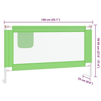 Bedhekje peuter 140x25 cm stof groen 9