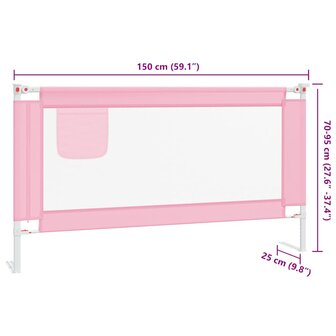 Bedhekje peuter 150x25 cm stof roze 9
