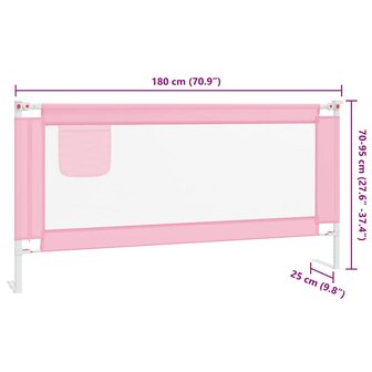 Bedhekje peuter 180x25 cm stof roze 9