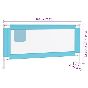 Bedhekje peuter 180x25 cm stof blauw 9