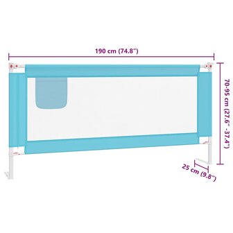 Bedhekje peuter 190x25 cm stof blauw 9