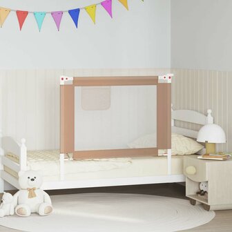 Bedhekje peuter 100x25 cm stof taupe 1