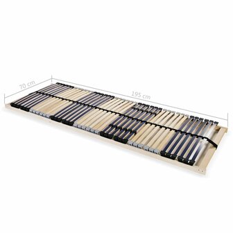 Lattenbodem met 42 latten 7 zones 70x200 cm 8