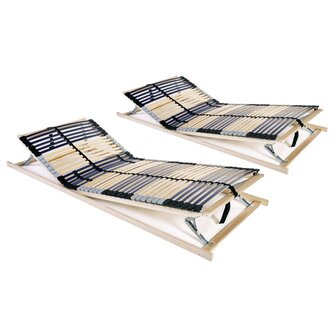 Lattenbodems 2 st met 42 latten 7 zones 70x200 cm 1
