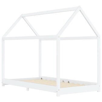 Kinderbedframe massief grenenhout wit 90x200 cm 2