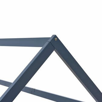 Kinderbedframe massief grenenhout grijs 90x200 cm 5