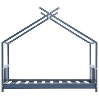 Kinderbedframe massief grenenhout grijs 70x140 cm 4
