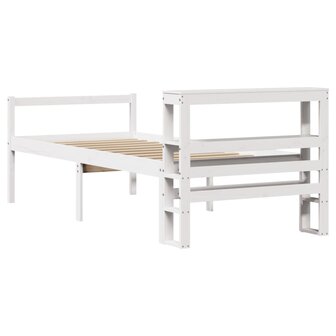 Seniorenbed met hoofdbord massief grenenhout wit 75x190 cm 7