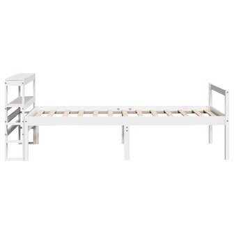 Seniorenbed met hoofdbord massief grenenhout wit 75x190 cm 8