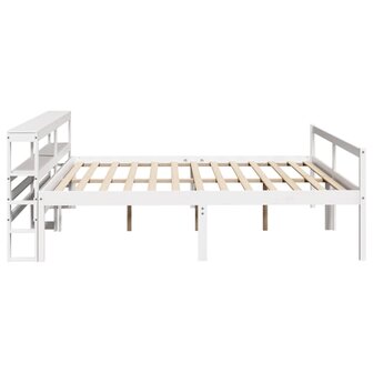 Seniorenbed met hoofdbord massief grenenhout wit 200x200 cm 8