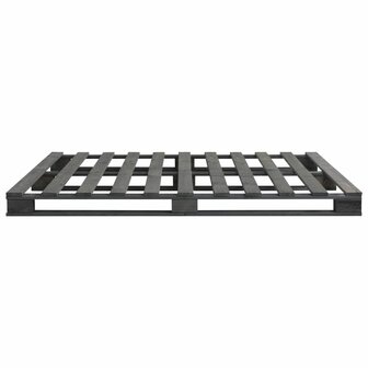 Bedframe pallet massief grenenhout grijs 200x200 cm 4