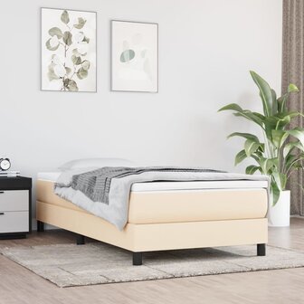 Boxspring bed 100x200 cm stof cr&egrave;mekleurig 1