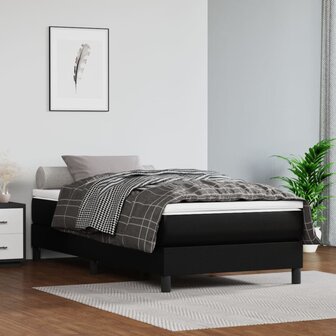 Boxspring bed kunstleer zwart 80x200 cm 1