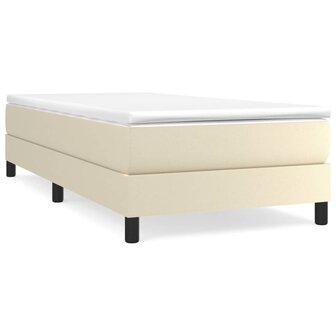 Boxspring bed kunstleer cr&egrave;mekleurig 90x190 cm 2