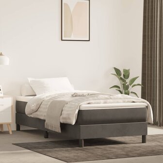 Boxspring bed 80x200 cm fluweel donkergrijs 1