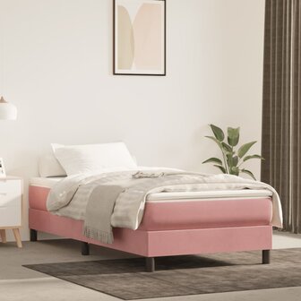 Boxspring bed fluweel roze 80x200 cm 1